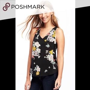 Floral Tank Top W/ Cutout Back